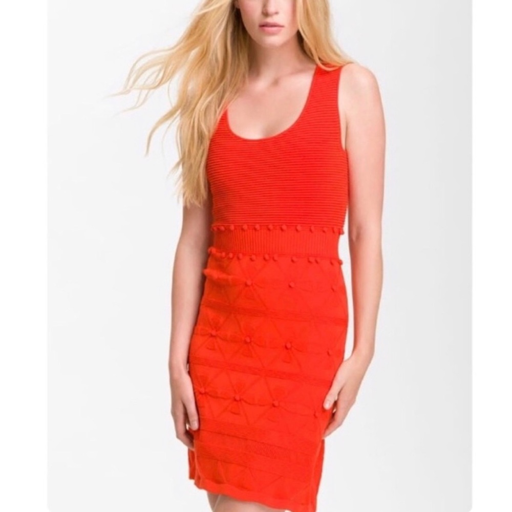 Original Milly of New York orange knit mini dress